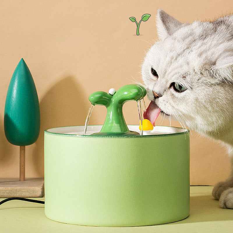 Electric ceramic water fountain filter for cats with water circulation