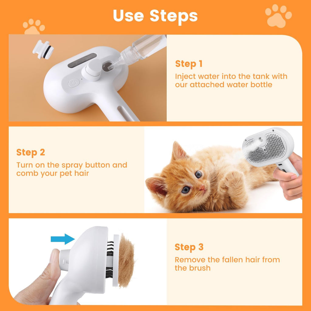 3-in-1 Steam Brush for Pets