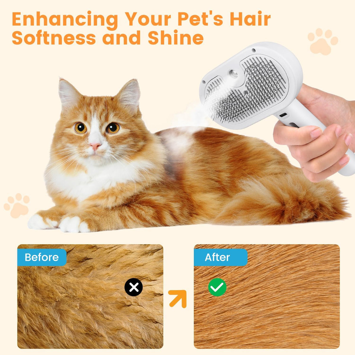 3-in-1 Steam Brush for Pets